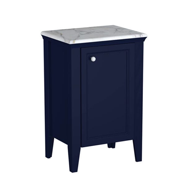 VitrA Valarte Neo Yan Ünite, 55 cm, Bir Kapaklı, Mermer Tezgahlı, Çelik Mavisi, Sağ