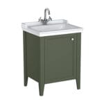 VitrA Valarte Neo Lavabo Dolabı, 65 cm, Bir Kapaklı, Etajerli Lavabolu, Retro Yeşil, Sol