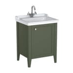 VitrA Valarte Neo Lavabo Dolabı, 65 cm, Bir Kapaklı, Etajerli Lavabolu, Retro Yeşil, Sağ
