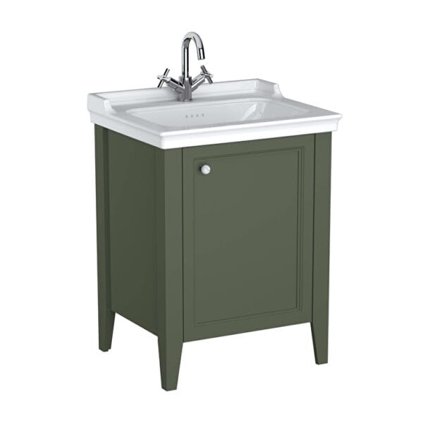 VitrA Valarte Neo Lavabo Dolabı, 65 cm, Bir Kapaklı, Etajerli Lavabolu, Retro Yeşil, Sağ