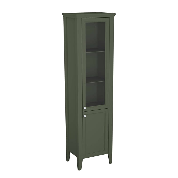 65809_ee415023c35503845d81da5ce2a10677245e131c-1.jpg VitrA Valarte Neo Boy Dolabı, 55 cm, Cam Kapaklı, Retro Yeşil, Sağ - Görsel 1