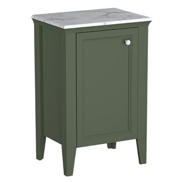 VitrA Valarte Neo Yan Ünite, 55 cm, Bir Kapaklı, Mermer Tezgahlı, Retro Yeşil, Sol
