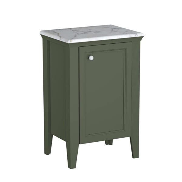 VitrA Valarte Neo Yan Ünite, 55 cm, Bir Kapaklı, Mermer Tezgahlı, Retro Yeşil, Sağ