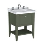 VitrA Valarte Neo Lavabo Dolabı, 65 cm, Bir Çekmeceli, Etajerli Lavabolu, Üç Armatür Delikli, Retro Yeşil