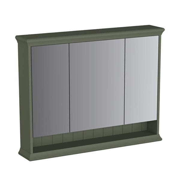 VitrA Valarte Neo Dolaplı Ayna, 100 cm, Üç Kapaklı, Aydınlatmalı, Retro Yeşil