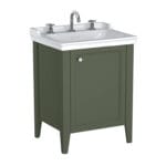 VitrA Valarte Neo Lavabo Dolabı, 65 cm, Bir Kapaklı, Etajerli Lavabolu, Üç Armatür Delikli, Retro Yeşil, Sağ