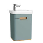 VitrA Sento Lavabo Dolabı, 50 cm, Bir Kapaklı, Dar, Aydınlatmalı, Mat Fiyord Yeşili, Sol - Görsel 2