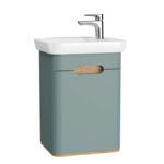 VitrA Sento Lavabo Dolabı, 50 cm, Bir Kapaklı, Dar, Aydınlatmalı, Mat Fiyord Yeşili, Sol