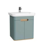 VitrA Sento Lavabo Dolabı, 65 cm, İki Kapaklı, Aydınlatmalı, Mat Fiyord Yeşili