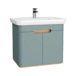 VitrA Sento Lavabo Dolabı, 80 cm, İki Kapaklı, Aydınlatmalı, Mat Fiyord Yeşili