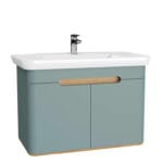 VitrA Sento Lavabo Dolabı, 100 cm, İki Kapaklı, Aydınlatmalı, Mat Fiyord Yeşili