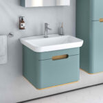 VitrA Sento Lavabo Dolabı, 65 cm, Bir Çekmeceli, Aydınlatmalı, Mat Fiyord Yeşili - Görsel 3