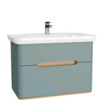 VitrA Sento Lavabo Dolabı, 100 cm, İki Çekmeceli, Aydınlatmalı, Mat Fiyord Yeşili