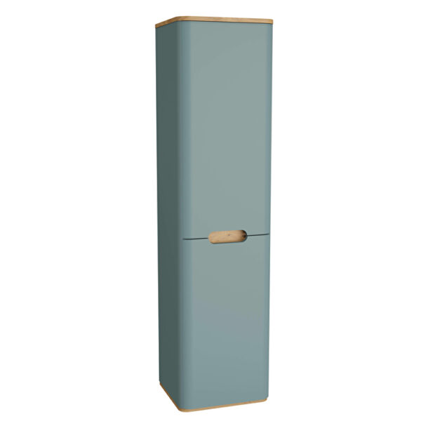 VitrA Sento Boy Dolabı, 40 cm, İki Kapaklı, Çamaşır Sepetli, Prizli, Mat Fiyord Yeşili, Sol
