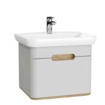 VitrA Sento Lavabo Dolabı, 65 cm, Bir Çekmeceli, Aydınlatmalı, Mat Açık Gri