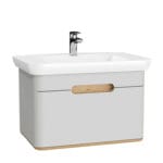 VitrA Sento Lavabo Dolabı, 80 cm, Bir Çekmeceli, Aydınlatmalı, Mat Açık Gri