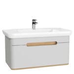 VitrA Sento Lavabo Dolabı, 100 cm, Bir Çekmeceli, Aydınlatmalı, Mat Açık Gri