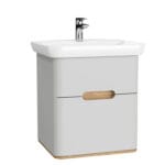 VitrA Sento Lavabo Dolabı, 65 cm, İki Çekmeceli, Aydınlatmalı, Mat Açık Gri