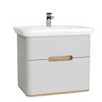 VitrA Sento Lavabo Dolabı, 80 cm, İki Çekmeceli, Aydınlatmalı, Mat Açık Gri