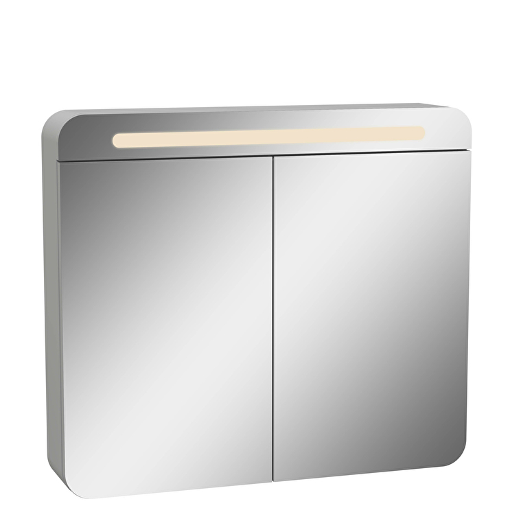 66001_38662a7a8ec2b011fb01790e1cae9a0e09726fcd-1.jpg VitrA Sento Dolaplı Ayna, 80 cm, İki Kapaklı, Aydınlatmalı, Mat Açık Gri - Görsel 1