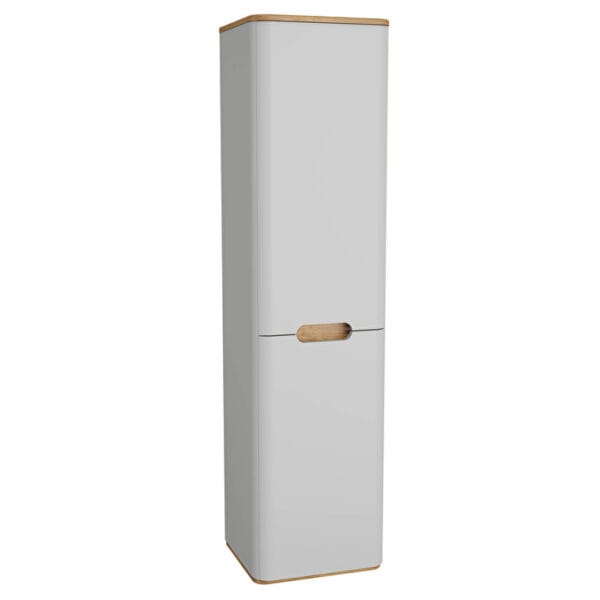 VitrA Sento Boy Dolabı, 40 cm, İki Kapaklı, Çamaşır Sepetli, Prizli, Mat Açık Gri, Sol