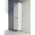 VitrA Sento Boy Dolabı, 40 cm, İki Kapaklı, Çamaşır Sepetli, Prizli, Mat Açık Gri, Sol - Görsel 3