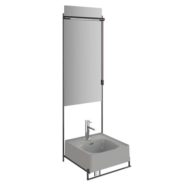 VitrA Equal Lavabo Ünitesi, 40 cm, Gri Lavabolu, Havluluklu
