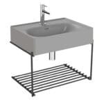 VitrA Equal Lavabo Ünitesi, 60 cm, Raflı, Gri Lavabolu