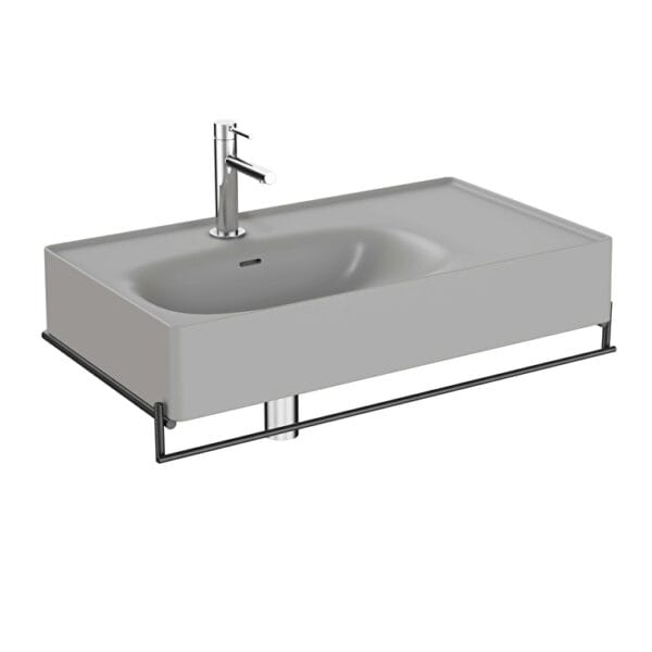 VitrA Equal Lavabo Ünitesi, 80 cm, Gri Lavabolu, Havluluklu