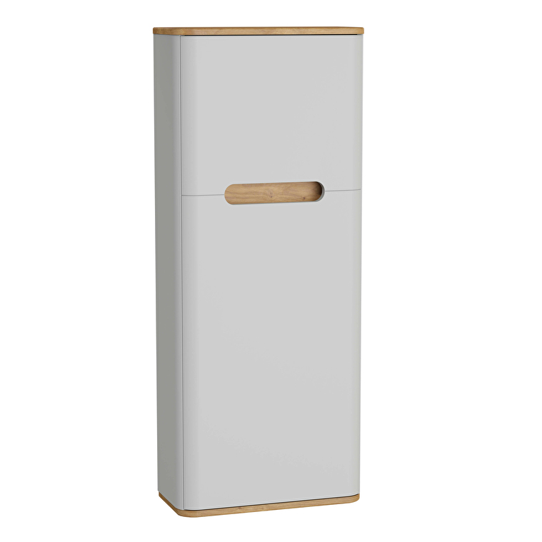 66157_9e9348eff6ce11b011feeaad68e457cefbb94f3f-1.jpg VitrA Sento Boy Dolabı, 50 cm, Bir Kapaklı, Dar, Mat Açık Gri,Sağ - Görsel 1