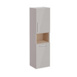 VitrA Root Flat Boy Dolabı, 40 cm, İki Kapaklı, Kısa, Çamaşır Sepetli, Parlak Sahra Beji, Sağ