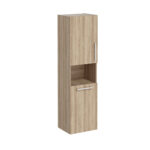 VitrA Root Flat Boy Dolabı, 40 cm, İki Kapaklı, Kısa, Çamaşır Sepetli, Doğal Meşe, Sol