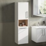 VitrA Root Flat Boy Dolabı, 40 cm, İki Kapaklı, Kısa, Çamaşır Sepetli, Parlak Beyaz, Sol - Görsel 2