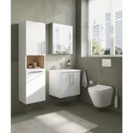 VitrA Root Flat Boy Dolabı, 40 cm, İki Kapaklı, Kısa, Çamaşır Sepetli, Parlak Beyaz, Sol - Görsel 3