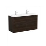 VitrA Root Flat Lavabo Dolabı, 120 cm, Dört Çekmeceli, Köşeli Lavabo, Ceviz