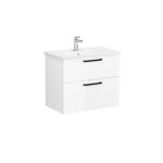 VitrA Root Flat Lavabo Dolabı, 80 cm, İki Çekmeceli, Köşeli Lavabo, Parlak Beyaz