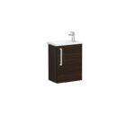 VitrA Root Flat Lavabo Dolabı, 45 cm, Bir Kapaklı, Dar, Köşeli Lavabo, Ceviz, Sağ - Görsel 2