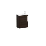 VitrA Root Flat Lavabo Dolabı, 45 cm, Bir Kapaklı, Dar, Köşeli Lavabo, Ceviz, Sol - Görsel 2