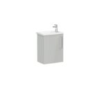 VitrA Root Flat Lavabo Dolabı, 45 cm, Bir Kapaklı, Dar, Köşeli Lavabo, Parlak İnci Grisi, Sol - Görsel 2