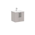VitrA Root Flat Lavabo Dolabı, 60 cm, İki Kapaklı, Köşeli Lavabo, Parlak Sahra Beji - Görsel 6