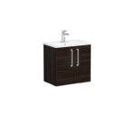 VitrA Root Flat Lavabo Dolabı, 60 cm, İki Kapaklı, Dar, Yuvarlak Lavabo, Ceviz - Görsel 2