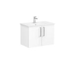 VitrA Root Flat Lavabo Dolabı, 80 cm, İki Kapaklı, Köşeli Lavabo, Parlak Beyaz - Görsel 2