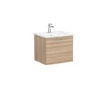 VitrA Root Flat Lavabo Dolabı, 60 cm, Bir Çekmeceli, Köşeli Lavabo, Doğal Meşe - Görsel 3
