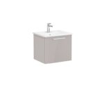 VitrA Root Flat Lavabo Dolabı, 60 cm, Bir Çekmeceli, Köşeli Lavabo, Parlak Sahra Beji - Görsel 2