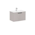 VitrA Root Flat Lavabo Dolabı, 80 cm, Bir Çekmeceli, Köşeli Lavabo, Parlak Sahra Beji