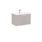 VitrA Root Flat Lavabo Dolabı, 80 cm, Bir Çekmeceli, Köşeli Lavabo, Parlak Sahra Beji - Görsel 2