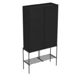 VitrA Equal Boy Dolabı, 70 cm, Kapaklı, Metal Ayaklı, Hareli Siyah Meşe