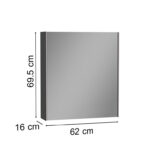 VitrA Base Dolaplı Ayna, 60 cm, Fırçalı Krom, Sağ - Görsel 3