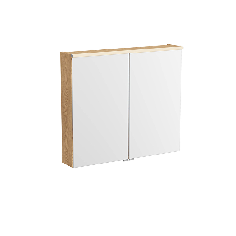67146-1.jpg VitrA Metropole Edge Dolaplı Ayna, 80 cm, Aydınlatmalı, Açık Meşe - Görsel 1