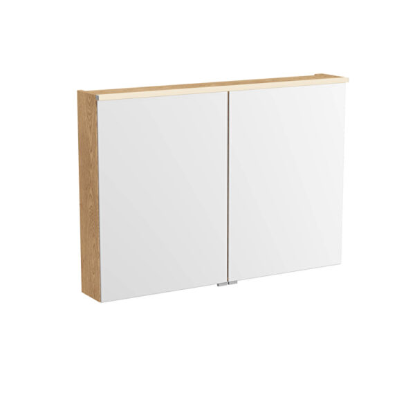 VitrA Metropole Edge Dolaplı Ayna, 100 cm, Aydınlatmalı, Açık Meşe